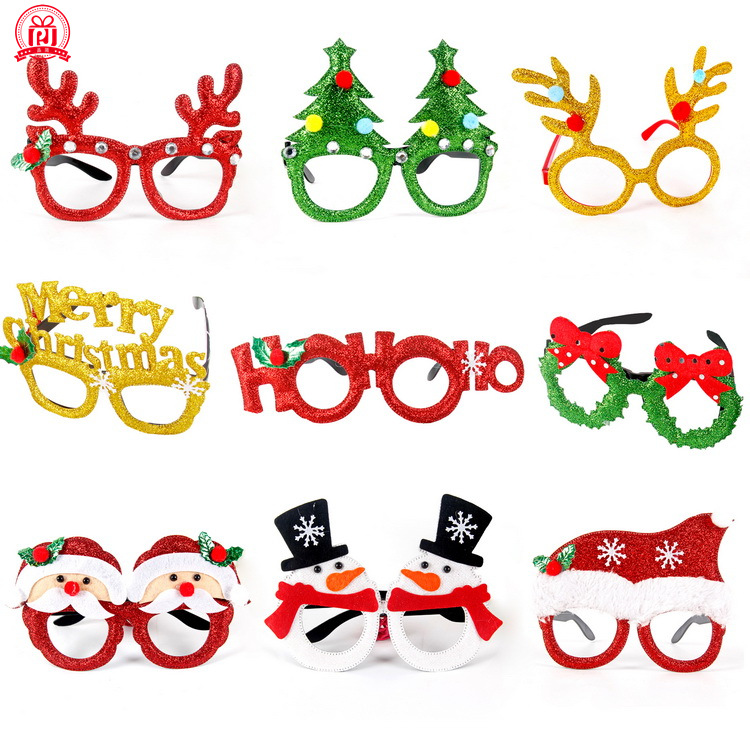 New Christmas Decorative glasses Children Christmas Gifts Holiday Supplies Paper LED Party Creative Glasses Wholesale