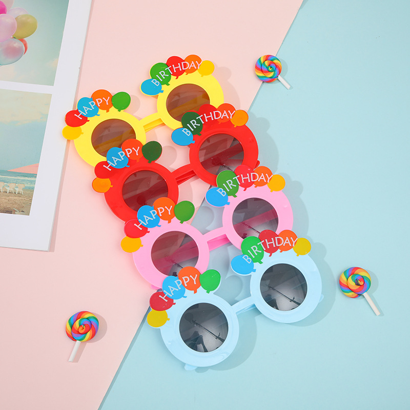 Style Internet Celebrity Birthday Glasses Adult and Children Birthday Party Glasses Cake Decorations Decorative Glasses