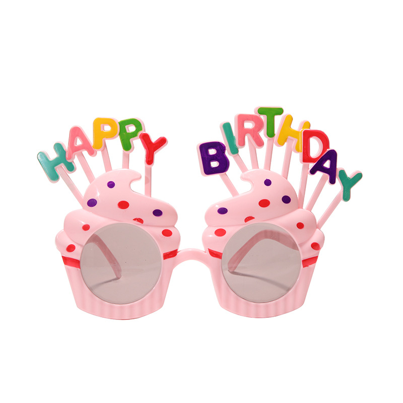 Style Internet Celebrity Birthday Glasses Adult and Children Birthday Party Glasses Cake Decorations Decorative Glasses