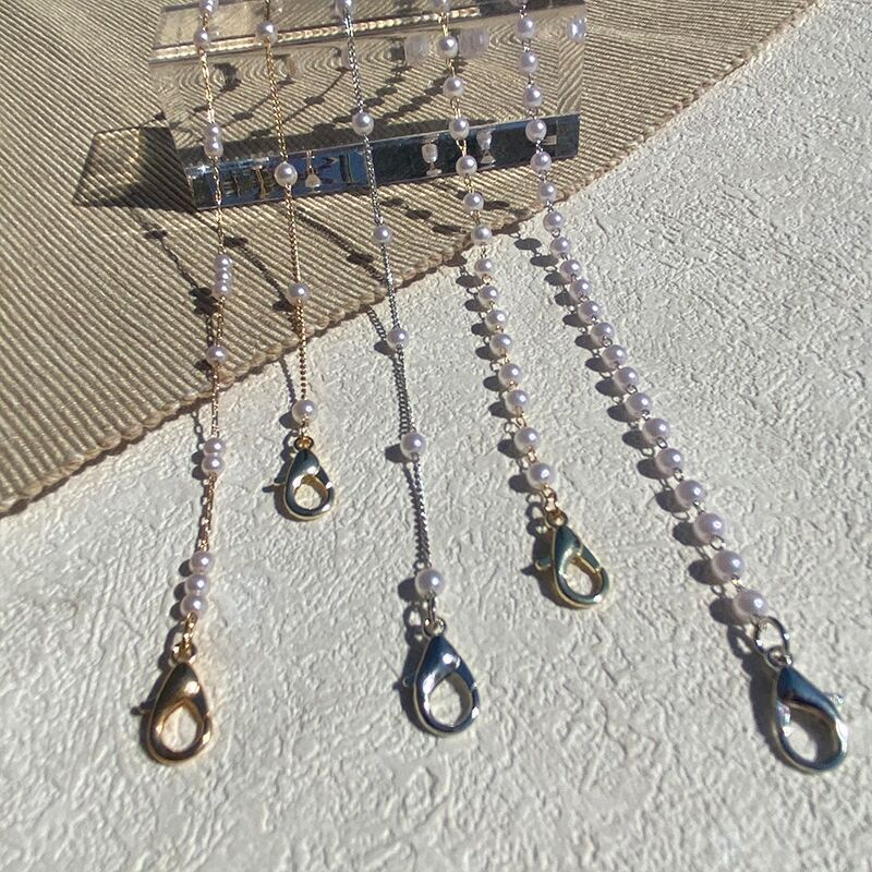 Pearl Chain Mask Lanyard Korean Style Halter Decorative Chain Anti-Lost Lanyard Ins Star Same Glasses Chain