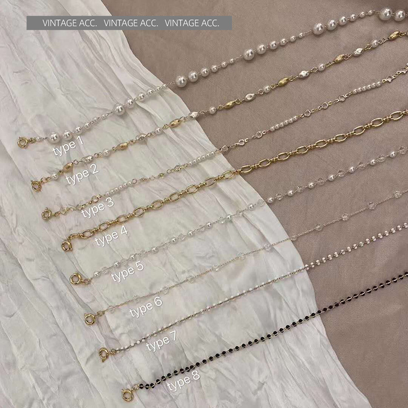 Pearl Chain Mask Lanyard Korean Style Halter Decorative Chain Anti-Lost Lanyard Ins Star Same Glasses Chain