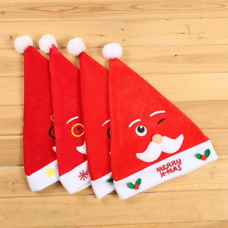 Christmas New Christmas Hat Cute Squinting Glasses for the Elderly Classic Fashion Brushed Expression Decorative Hat for the Elderly