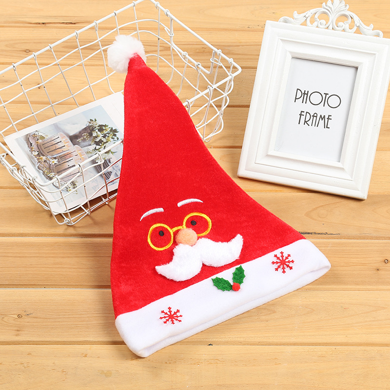 Christmas New Christmas Hat Cute Squinting Glasses for the Elderly Classic Fashion Brushed Expression Decorative Hat for the Elderly