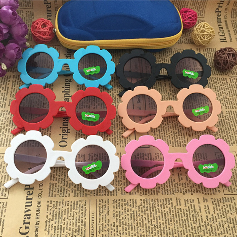 1380 Lace Plastic Frame Children&#039;s Decorative Mirror round Lens Baby Fashion Sunglasses Cute Wild Glasses