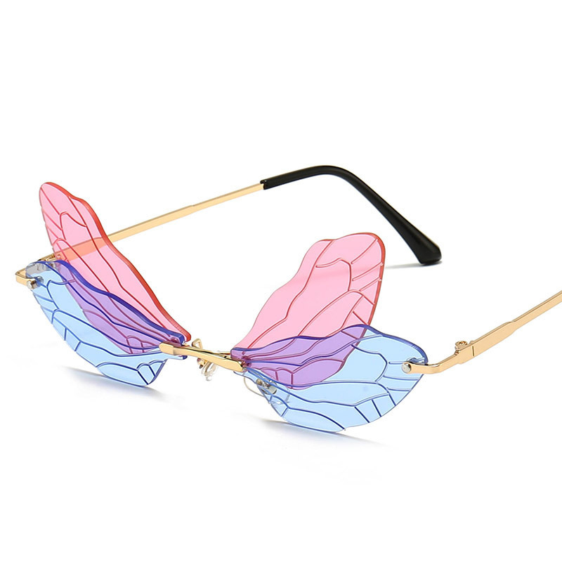 New European and American Sunglasses Fashion Dragonfly Wings Decorative Glasses