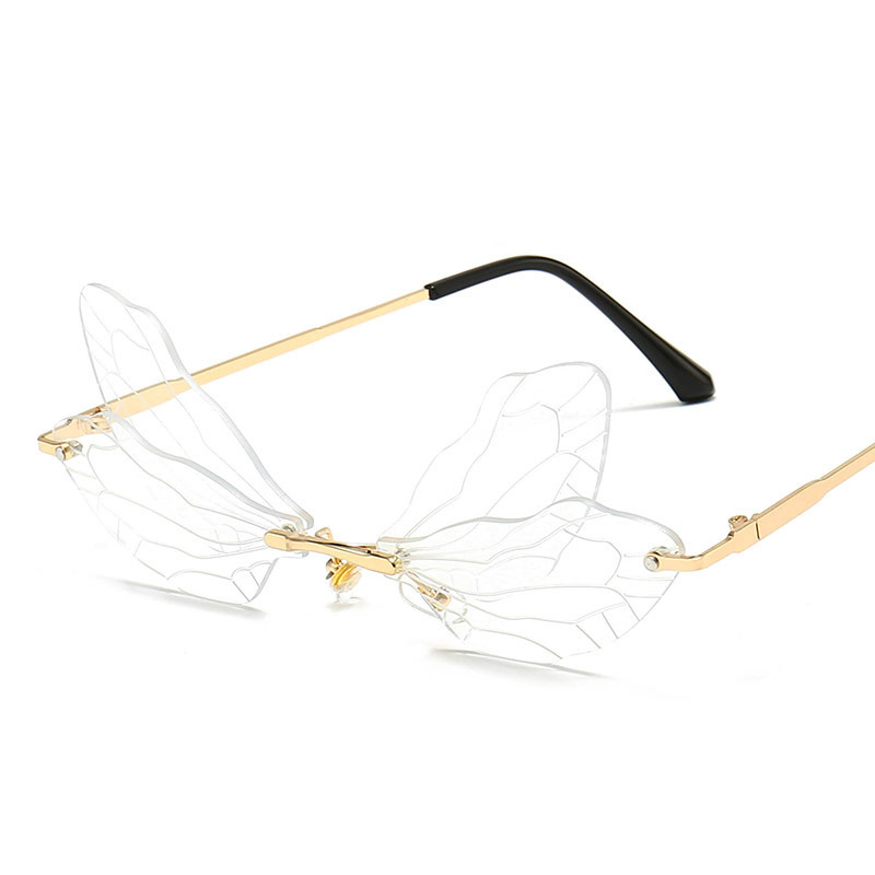 New European and American Sunglasses Fashion Dragonfly Wings Decorative Glasses