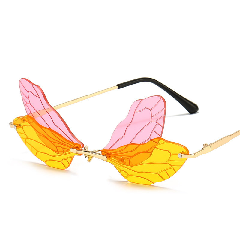 New European and American Sunglasses Fashion Dragonfly Wings Decorative Glasses