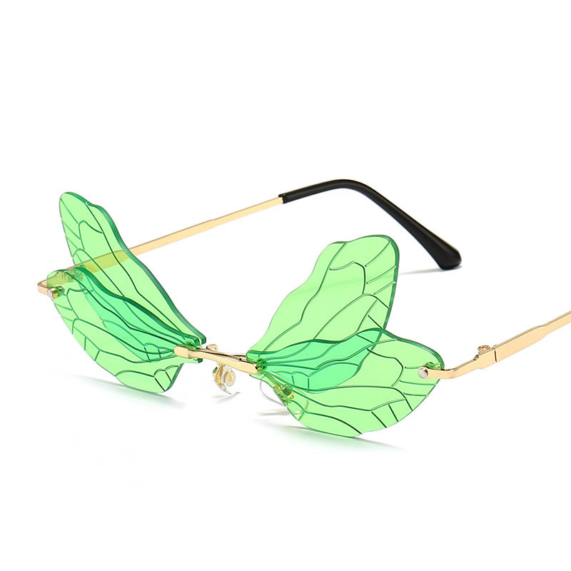 New European and American Sunglasses Fashion Dragonfly Wings Decorative Glasses