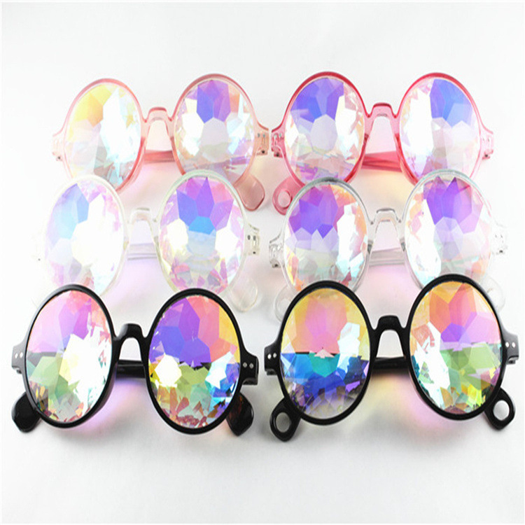 Authentic Kaleidoscope Concert Glass Faceted Mosaic Glasses Night Show Performance Costume and Decorative Glasses