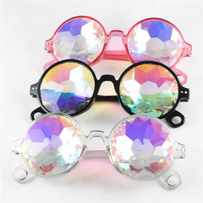 Authentic Kaleidoscope Concert Glass Faceted Mosaic Glasses Night Show Performance Costume and Decorative Glasses