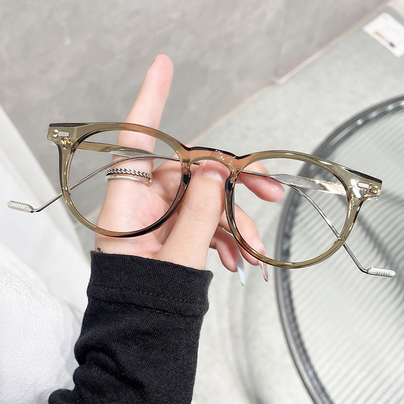 Xiaohongshu Plain Anti-Blue Light Glasses Female Personality Small Frame Decoration Trend Myopia Decorative Glasses