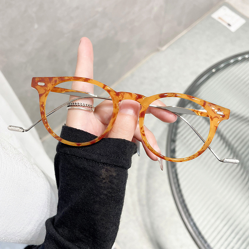 Xiaohongshu Plain Anti-Blue Light Glasses Female Personality Small Frame Decoration Trend Myopia Decorative Glasses