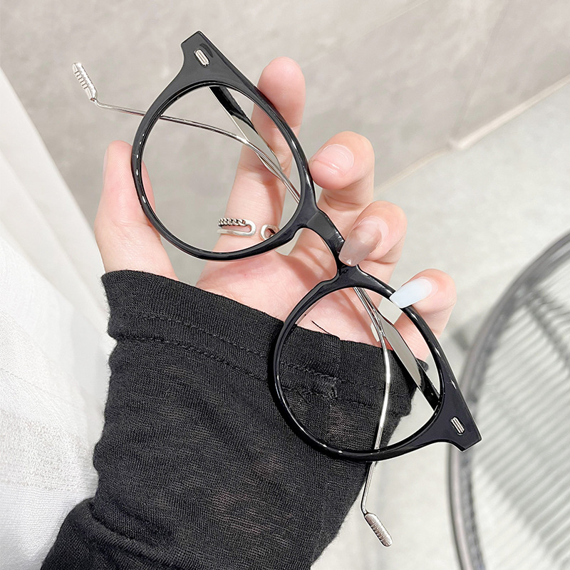 Xiaohongshu Plain Anti-Blue Light Glasses Female Personality Small Frame Decoration Trend Myopia Decorative Glasses