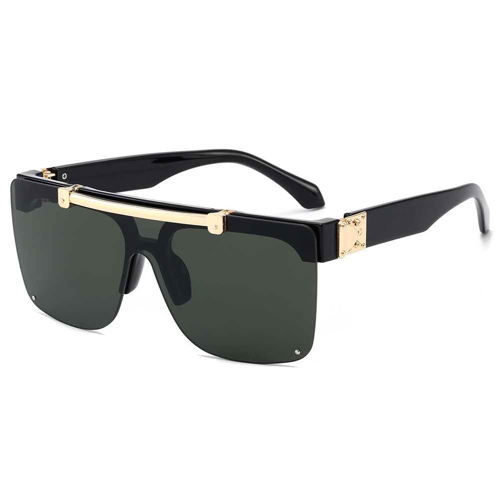 Punk Glasses Fashion Sunglasses European and American Rimless Printing Sunglasses Sunglasses Flip Sunglasses for Women 2021 New