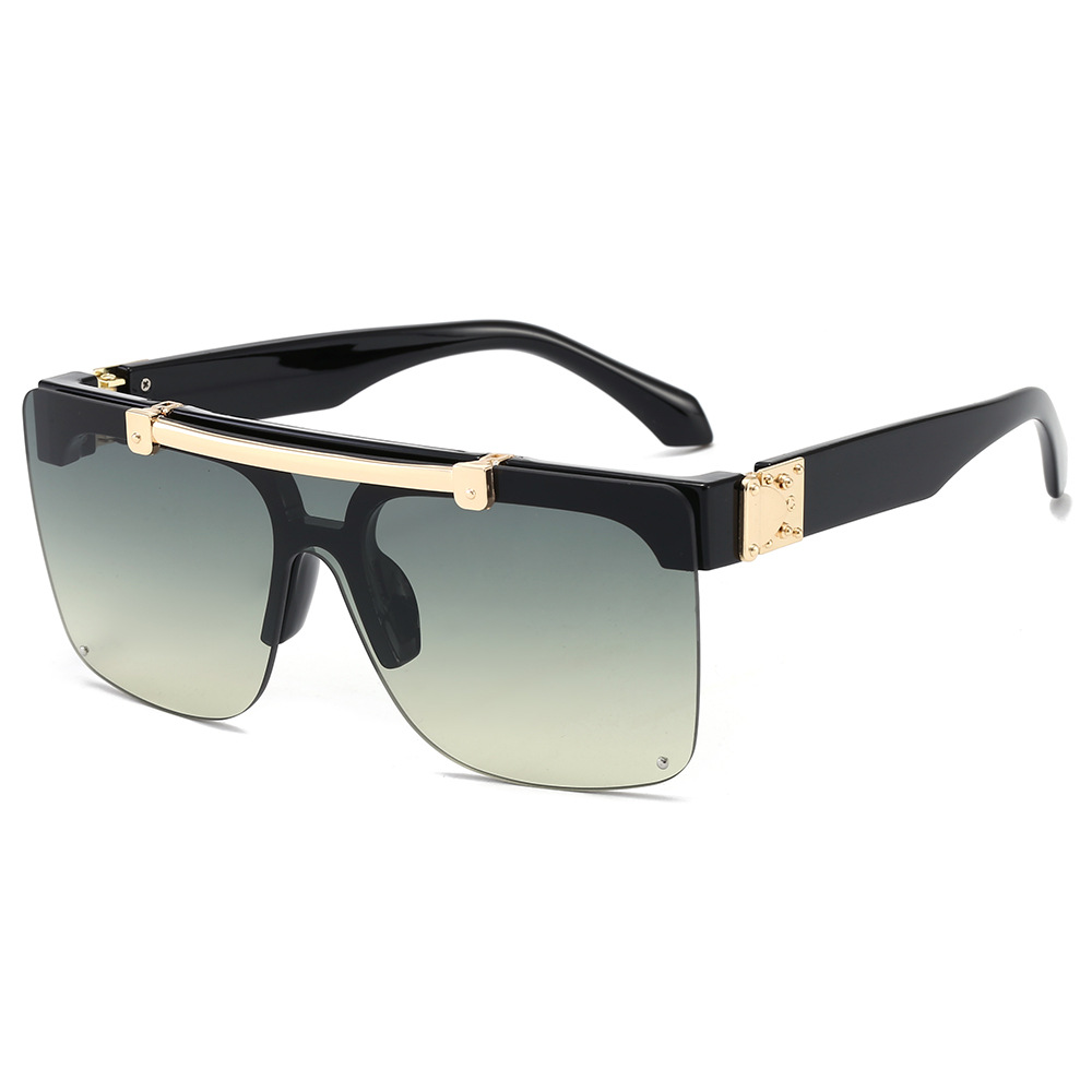 Punk Glasses Fashion Sunglasses European and American Rimless Printing Sunglasses Sunglasses Flip Sunglasses for Women 2021 New
