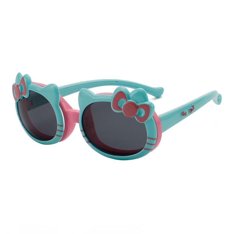 Children&#039;s Polarized Sunglasses Bow Flip Cute Cartoon Cat Children&#039;s Sunglasses UV Protection New Glasses