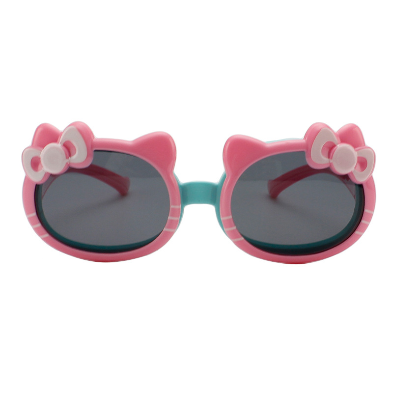 Children&#039;s Polarized Sunglasses Bow Flip Cute Cartoon Cat Children&#039;s Sunglasses UV Protection New Glasses