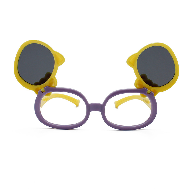 Children&#039;s Polarized Sunglasses Bow Flip Cute Cartoon Cat Children&#039;s Sunglasses UV Protection New Glasses