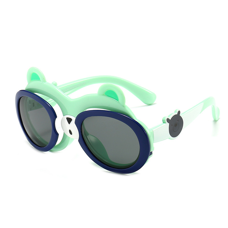 Flip Children&#039;s Polarized Sunglasses Silicone Boys and Girls Cute Small Fan Bear Glasses UV Protection Sunglasses Baby