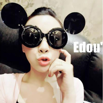Sunglasses round Mickey Sunglasses Men&#039;s and Women&#039;s round Frame Glasses Sunglasses Large Frame Fashion Flip Glasses