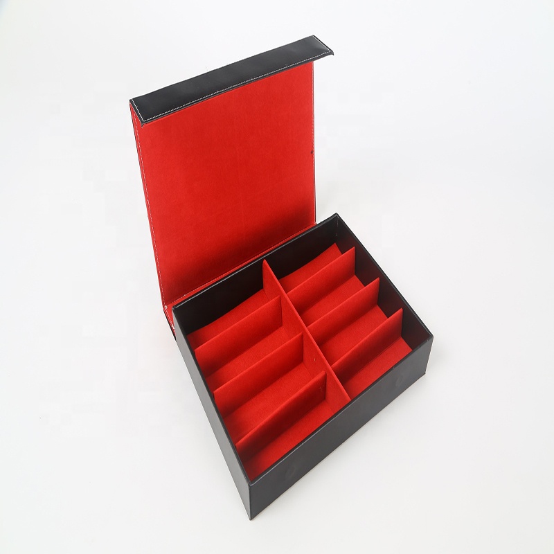 Leather flip receive a case 8 pcs glasses sunglasses show bo