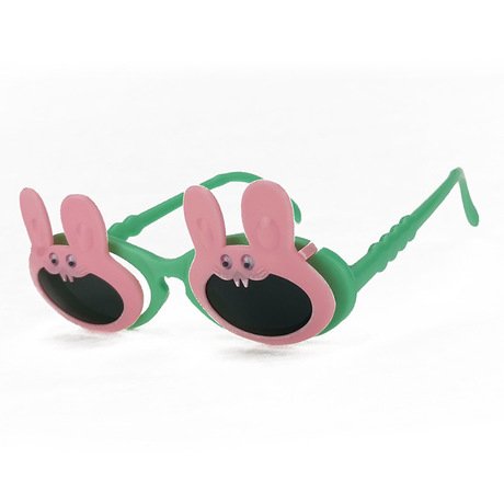 Factory Spot Kids Sunglasses Plastic Cartoon Bunny Flip Children&#039;s Sunglasses Cute Little Children Toy Glasses