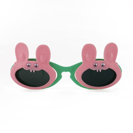Factory Spot Kids Sunglasses Plastic Cartoon Bunny Flip Children&#039;s Sunglasses Cute Little Children Toy Glasses
