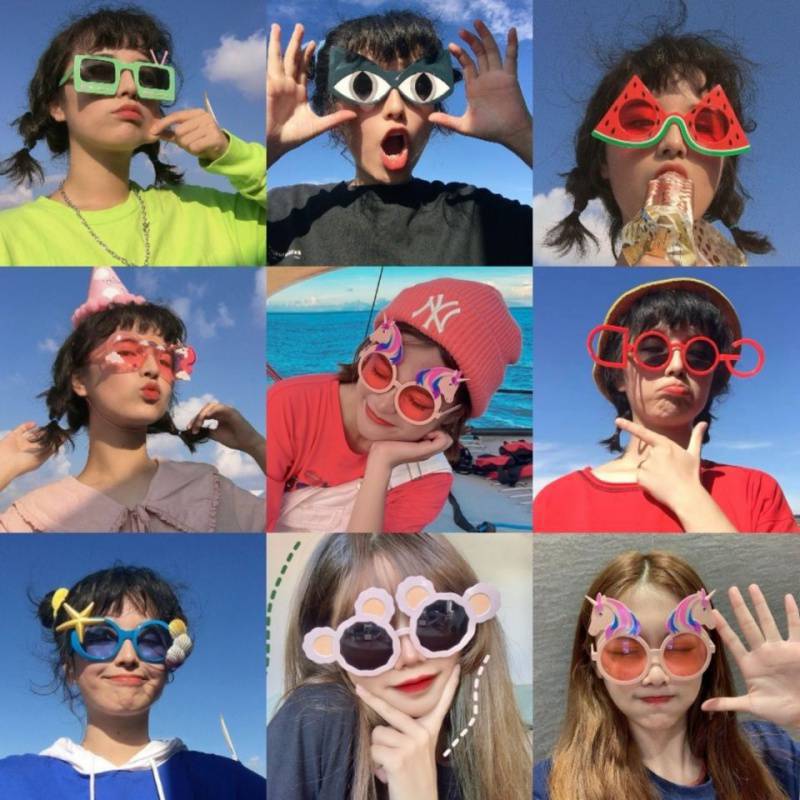 Flip Glasses Funny Exaggerated Sunglasses Funny Dress up Classmates Girlfriends Party Fun Graduation Photo Sunglasses