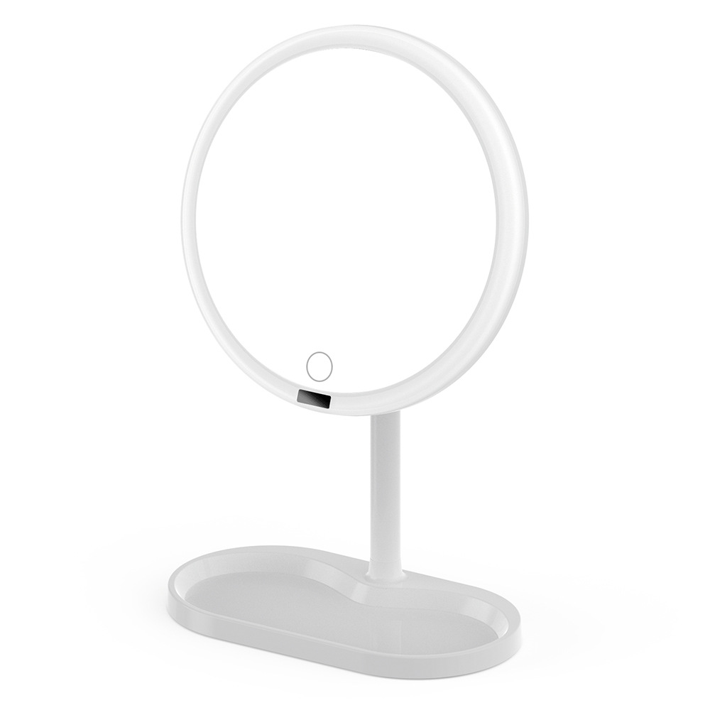 The new 8-inch led cosmetic mirror with lamp stand type cosmetic mirror can be charged and touched with make-up band storage mirror