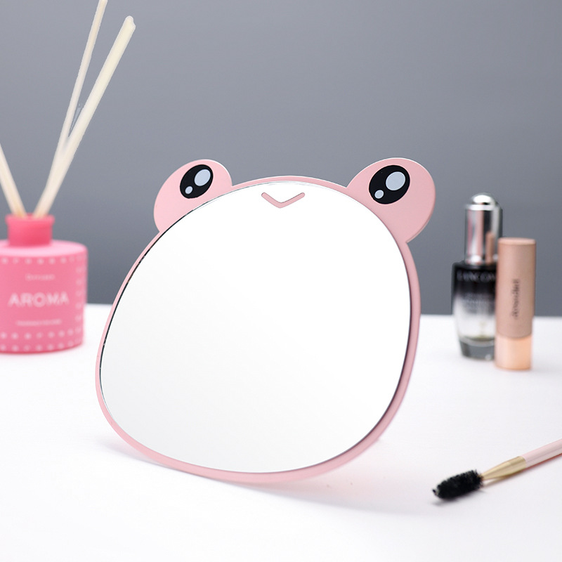 Meng Pet Cartoon Frog Desktop Makeup Mirror Dormitory Princess Mirror Student Dormitory Metal Iron Mirror Frog Mirror