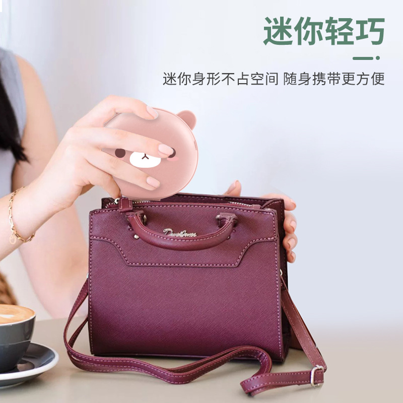 Cartoon Cosmetic Mirror Fan Girl Charging Handheld Portable Amazon Student USB Mini Pocket Little Fan