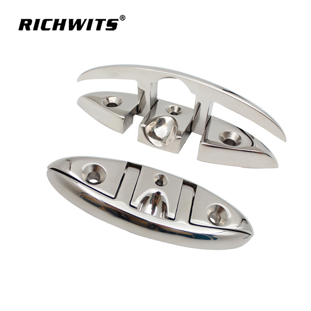 Hot Selling Stainless Steel 316 Mirror Polished Invisible Cable Bolt Folding Cable Bolt BoatTying Column Marine Hardware