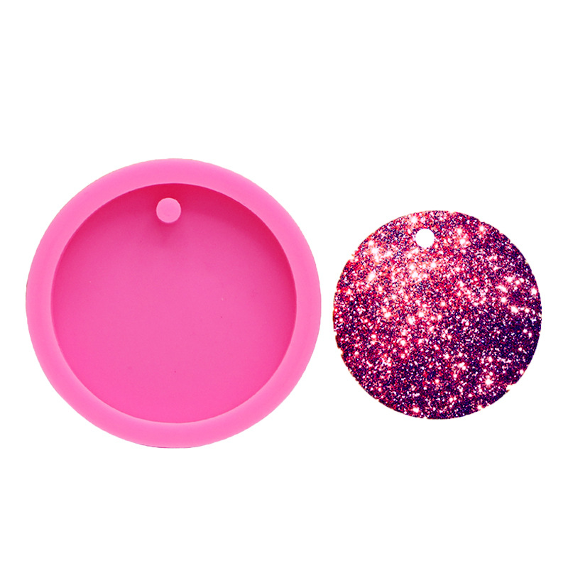 DIY Mold Mirror Epoxy Size round Keychain Silicone Mold Chocolate Fondant Mold Aromatherapy Car Pendant