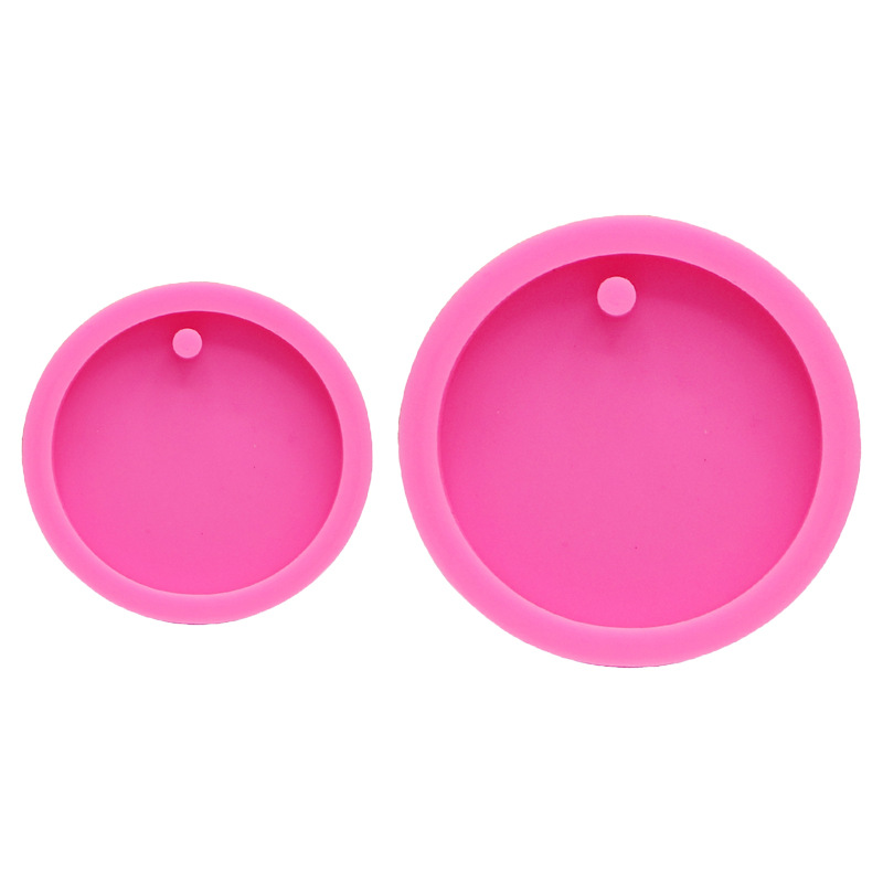 DIY Mold Mirror Epoxy Size round Keychain Silicone Mold Chocolate Fondant Mold Aromatherapy Car Pendant