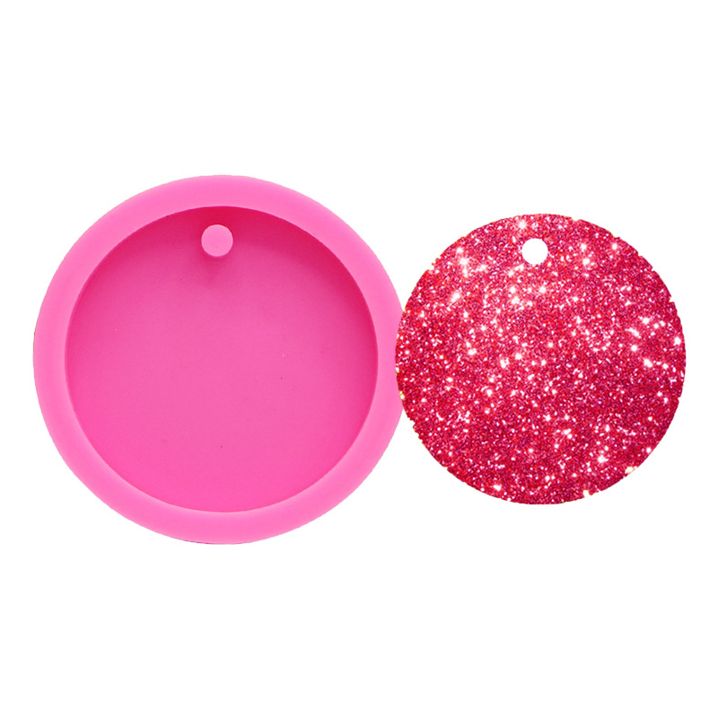DIY Mold Mirror Epoxy Size round Keychain Silicone Mold Chocolate Fondant Mold Aromatherapy Car Pendant