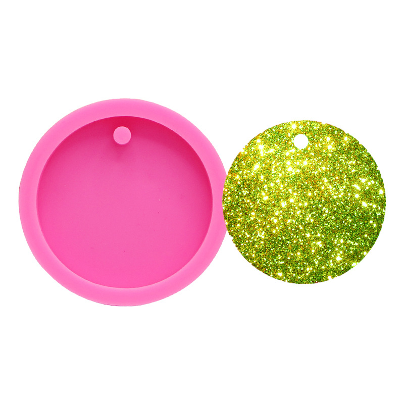 DIY Mold Mirror Epoxy Size round Keychain Silicone Mold Chocolate Fondant Mold Aromatherapy Car Pendant
