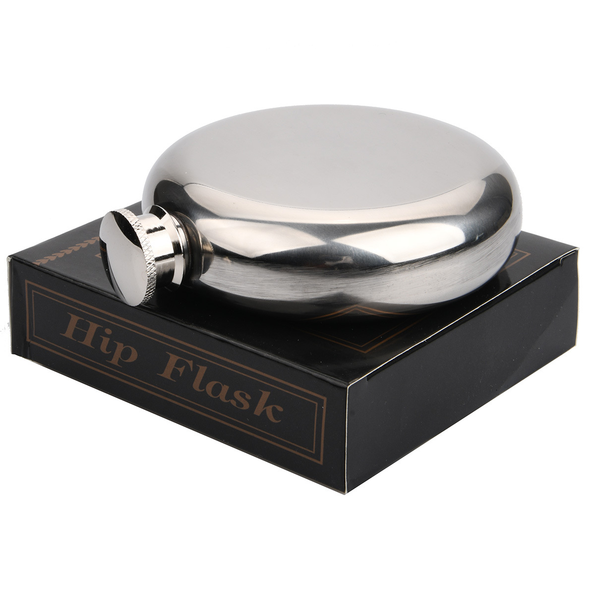 5 Oz Mirror Glossy Wine Pot Men&#039;s Portable Stainless Steel round Wine Pot 95G