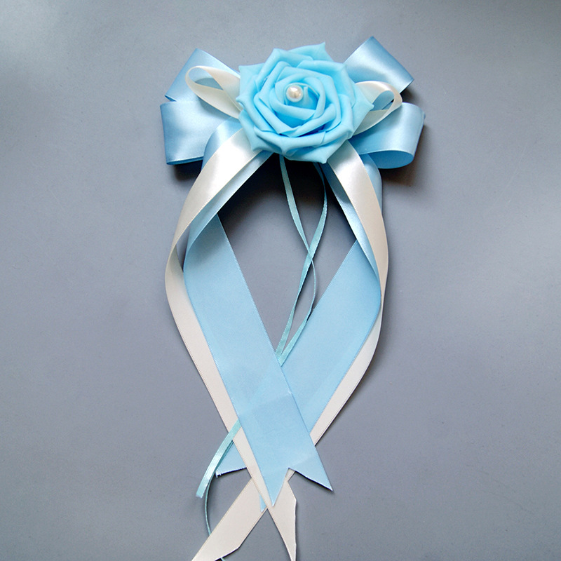 Vice Car Decoration Rearview Mirror Door Handle Decoration Simulation Wedding Car Decoration Wedding Tie Carven Design