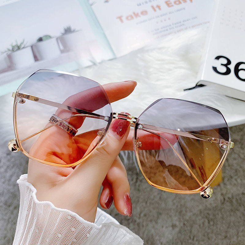 2021 New Style Irregular Polygon Sunglasses Gradient Rimless