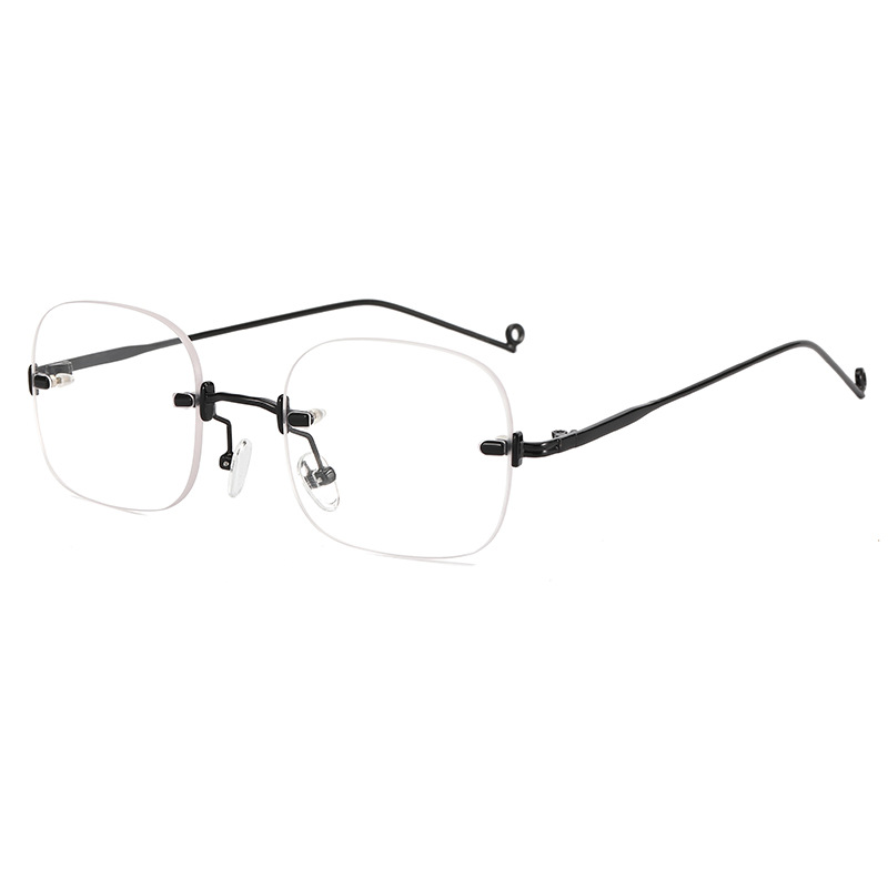 Jennie Similar Glasses Vintage Sunglasses Female Anti-Blue Light Frameless Plain Glasses with Myopia Glasses Option Internet-Famous Sunglasses