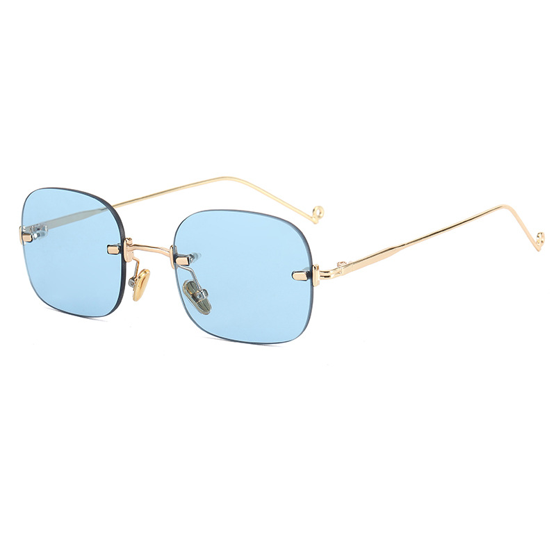 Jennie Similar Glasses Vintage Sunglasses Female Anti-Blue Light Frameless Plain Glasses with Myopia Glasses Option Internet-Famous Sunglasses