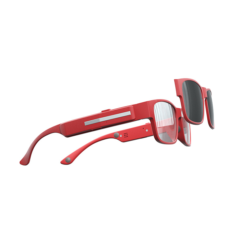 Smart Bluetooth Glasses Bone Conduction Music Driver Safe Driving Lower Head ALARM Anti-Blue Light Ink Polarized Sunglasses