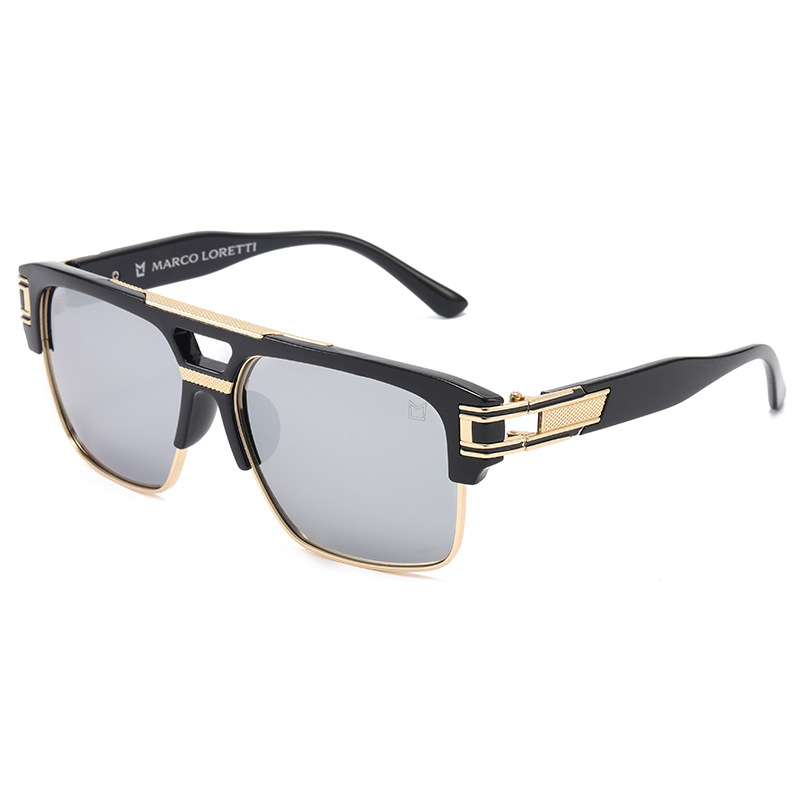 Cross-Border Fashion Hinge Outdoor Anti-Blue Light Plain Sunglasses Men&#039;s and Women&#039;s Big Face Box Retro Fashion Sunglasses