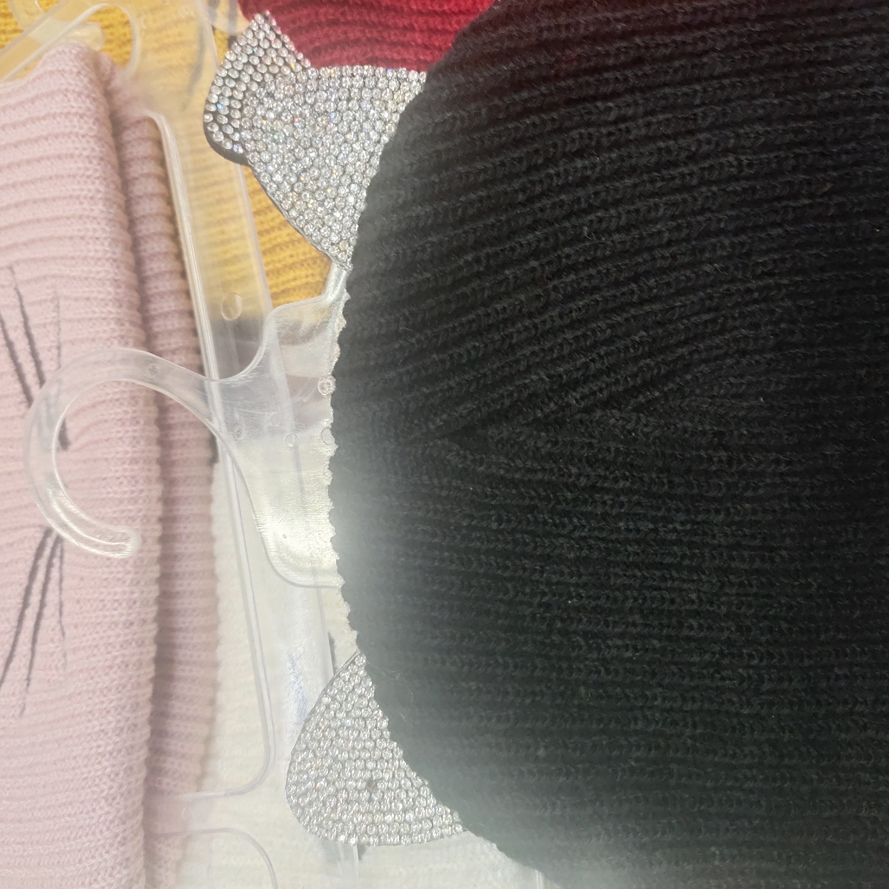 2021 New Embroidered Cat Warm Knitted Hat Sleeve Cap Woolen Cap