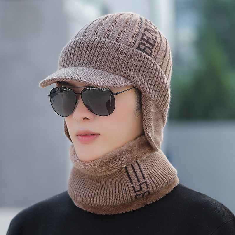 Hat Men&#039;s Winter Woolen Cap Middle-Aged and Elderly Autumn and Winter Korean Style Fashionable Fleece-Lined Thickened Winter Warm Ear Protection Knitted Hat
