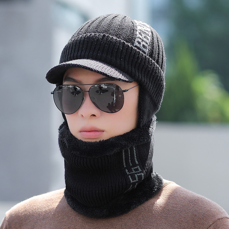 Hat Men&#039;s Winter Woolen Cap Middle-Aged and Elderly Autumn and Winter Korean Style Fashionable Fleece-Lined Thickened Winter Warm Ear Protection Knitted Hat