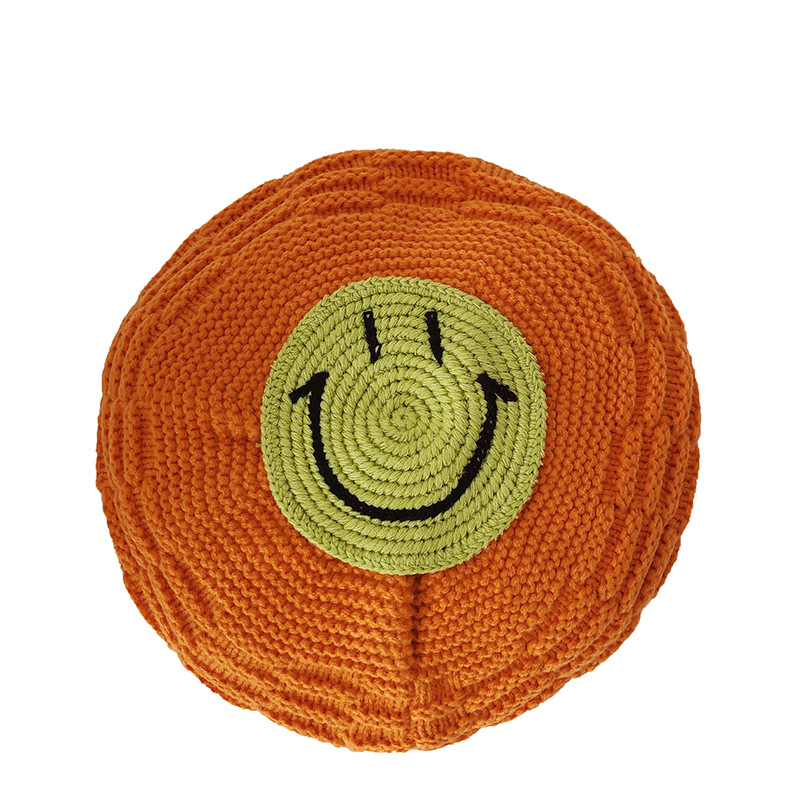 Baby Beret Spring and Autumn Baby Hat Thin Knitted Hat Painter Cap Smiley Face Boys and Girls Woolen Cap Winter