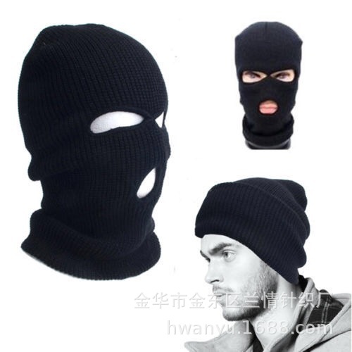 Supply Foreign Trade Outdoor Knitted Hat Woolen Cap Multi-Functional Foreign Trade Ski Hat Thermal Single-Hole Three-Hole Hat