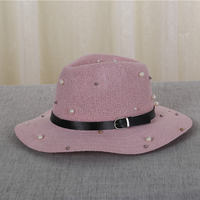 Circle yarn knitted hat buckle Korean jazz hat hat beads personality