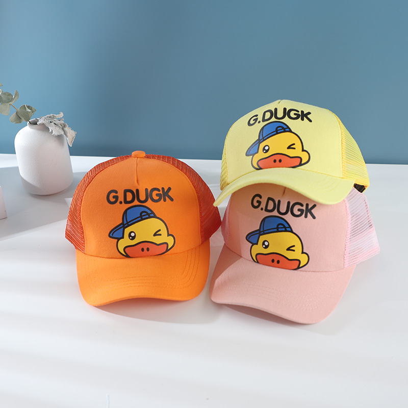 Summer New Children&#039;s Hat Duck Baseball Cap Mesh Sun-Proof Breathable Boys and Girls Peaked Cap Summer Hat
